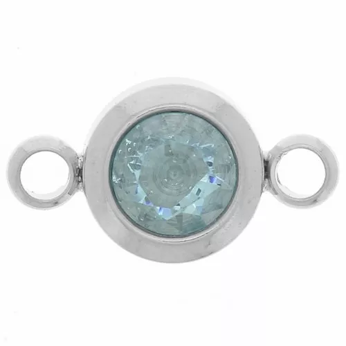 Intercalaire pierre de naissance 6 mm CZ - Mars - Acier inox 304L - Aquamarine
