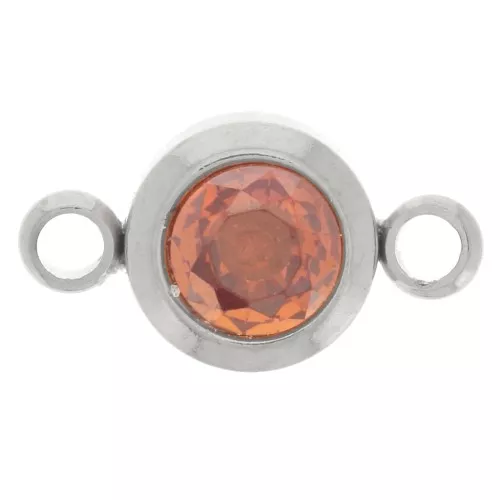 Intercalaire pierre de naissance 6 mm CZ - Juillet - Acier inox 304L - Rubis