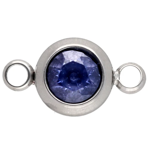 Intercalaire pierre de naissance 6 mm CZ - Septembre - Acier inox 304L - Saphir
