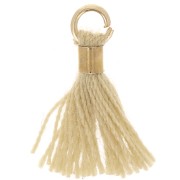 Pompon imitation coton 12 mm avec attache perle - Doré - Beige x1|raw }}