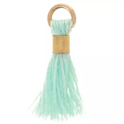 Pompon imitation coton 12 mm avec attache perle - Doré - Mint x1