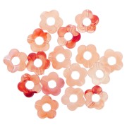 Perles fleur en résine transparente 14 mm - Marbré Saumon x4