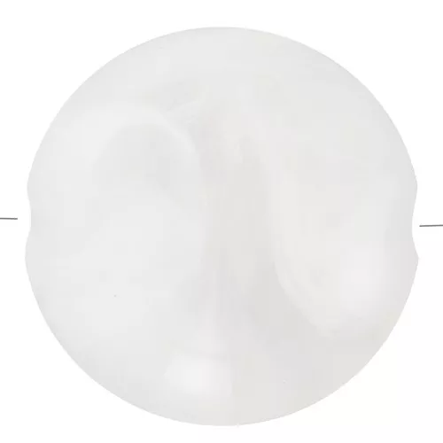 Perles plates rondes acrylique 22 mm Blanc Marbré x6