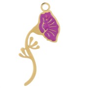 Pendentif Fleur de naissance 21x7mm - Septembre - Ipomée - Acier inox 316L Doré