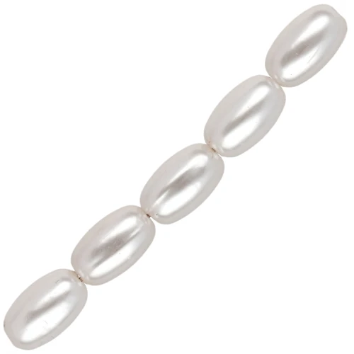 Perles olive 10x6 mm imitation perle d'eau douce - Blanc nacré x20