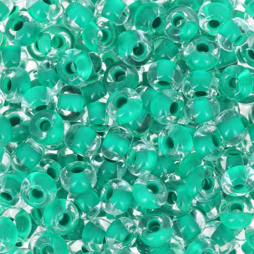 Perles rocailles Preciosa 6/0 4 mm - Terra Intensive - Sea Green Lined x20g