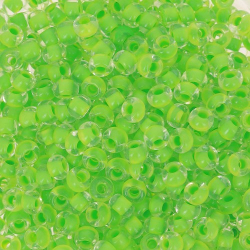 Perles rocailles Preciosa 8/0 3 mm - Terra Intensive - Lime Green Lined x20g