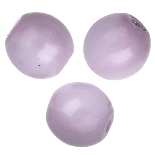 Perles en verre tchèque rondes Shiny  3 mm Lilac x50