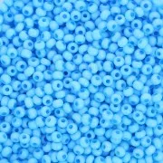 Perles rocailles Preciosa  11/0 2 mm - Solgel - Light Blue 3 Dyed Chalkwhite x20g