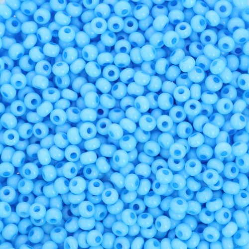 Perles rocailles Preciosa  11/0 2 mm - Solgel - Light Blue 3 Dyed Chalkwhite x20g