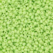 Perles rocailles Preciosa  11/0 2 mm - Solgel - Light Green 3 Dyed Chalkwhite x20g