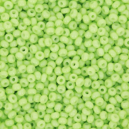 Perles rocailles Preciosa  11/0 2 mm - Solgel - Light Green 3 Dyed Chalkwhite x20g