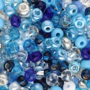 Perles rocailles Preciosa 6/0 4 mm - Mix Aqua x20g
