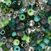 Perles rocailles Preciosa 6/0 4 mm - Mix Green x20g