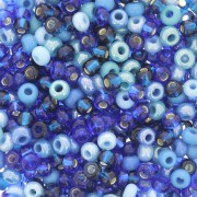 Perles rocailles Preciosa 8/0 3 mm - Mix Aqua x20g