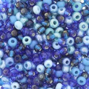 Perles rocailles Preciosa 8/0 3 mm - Mix Aqua x20g