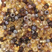 Perles rocailles Preciosa 8/0 3 mm - Mix Topaz x20g