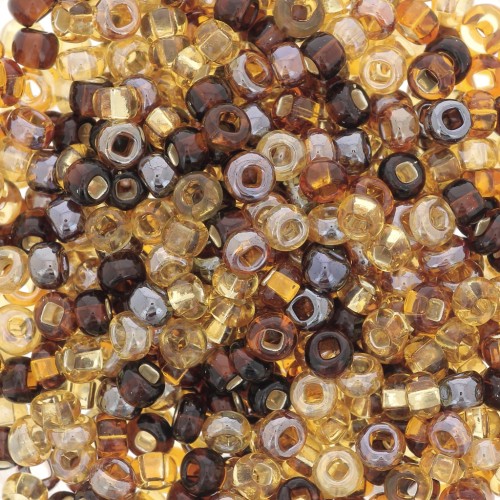 Perles rocailles Preciosa 8/0 3 mm - Mix Topaz x20g