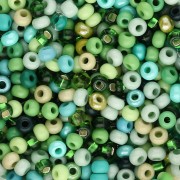 Perles rocailles Preciosa 8/0 3 mm - Mix Green x20g