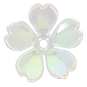 Perles fleur de cerisier 15 mm en acrylique - Crystal AB x4