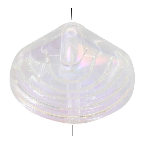 Perles coquillage 12x14 mm en résine - Transparent - AB x4