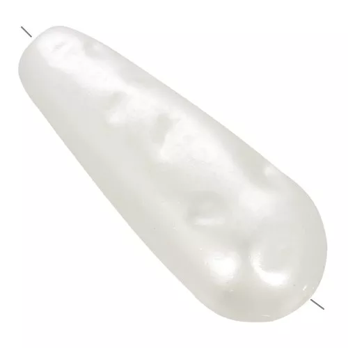 Perles poires martelées 19x8 mm imitation perle d'eau douce - Blanc nacré x4