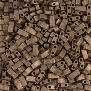 Miyuki Half Tila Beads 5x2.3x1.9 mm HTL-2006 - Mat Metallic Dark Bronze x10g
