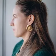 Boucles d'oreilles coquillage 45x36 mm - Acier inoxydable 304L Doré x2