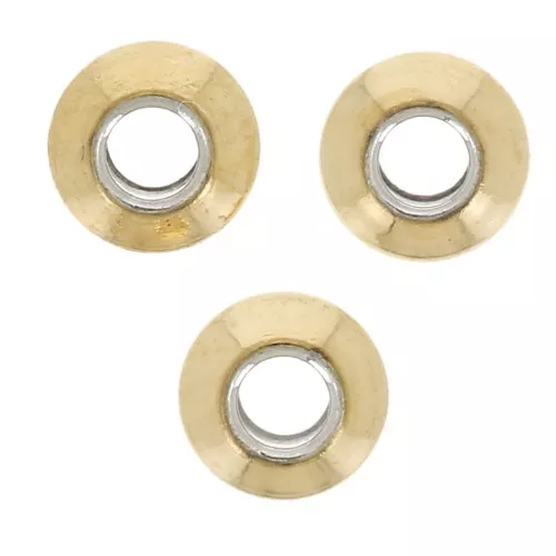 Perles toupie aplatie 3x1.5 mm - Acier inoxydable 304L Doré x10