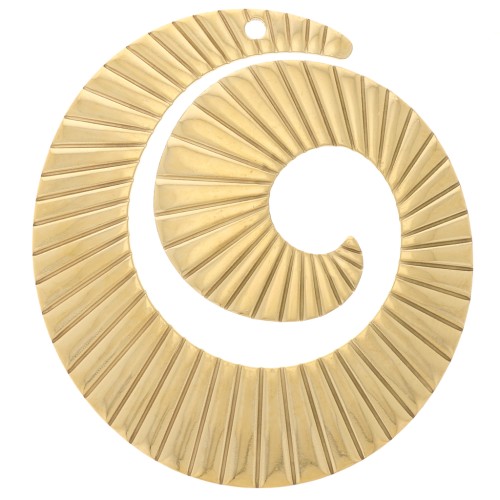 Pendentifs spirale strié 35x32 mm - Acier inoxydable 316L Doré x2