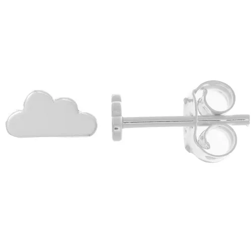 Clous d'oreilles nuage 4x7 mm - Argent 925 x2