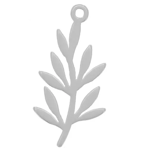 Breloque feuillage 18x9 mm - Argent 925 x1