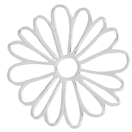 Breloque fleur évidé 13 mm - Argent 925 x1