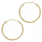 Mini créoles 16 mm - Fil 1.3 mm - Doré x2