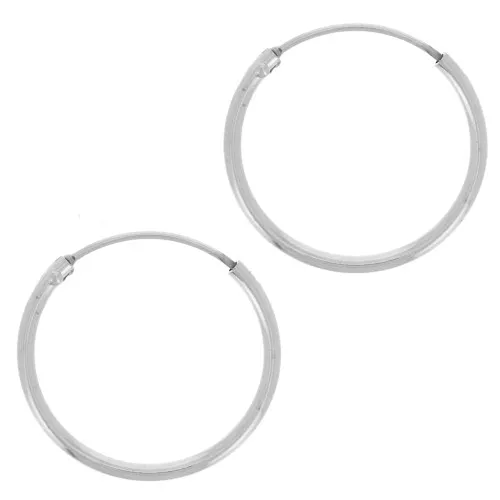 Mini créoles 16 mm - Fil 1.3 mm - Argenté x2