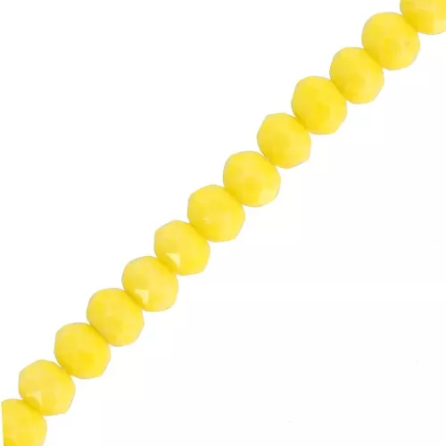 Perles rondelles facettées - rondes aplaties 6x5 mm - Opaque Jaune x40cm