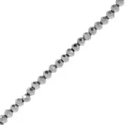 Perles rondelles facettées - rondes aplaties 4x3 mm - Argenté x32cm