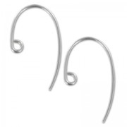 Crochets d'oreilles fil 13mm en Argent 925  x2|raw }}
