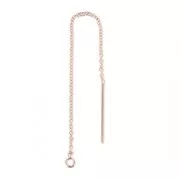 Chaines d'oreilles traversantes maille Forçat ronde 80 mm en Rose Gold filled (or laminé) x2