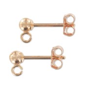 Clous d'oreilles boule 3 mm en Rose Gold filled (or laminé) x2