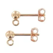 Clous d'oreilles boule 3 mm en Rose Gold filled (or laminé) x2