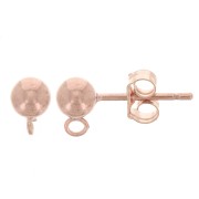 Clous d'oreilles boule 4 mm - Rose Gold filled (or laminé) x2|raw }}