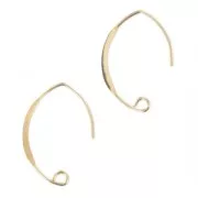 Crochets d'oreilles 25mm en Gold filled (or laminé) x2