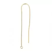 Chaines d'oreilles traversantes maille Vénitienne 48+40 mm en Gold filled (or laminé) x2