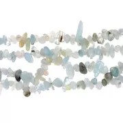 Perles chips 5 - 8 mm en pierre gemme - Aigue-Marine x80cm