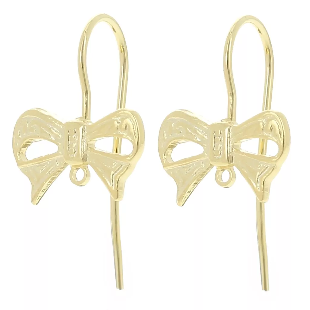 Boucle D'oreille Vintage Monet - Noeud Doré - Un Seul Côté - Bijou Collection