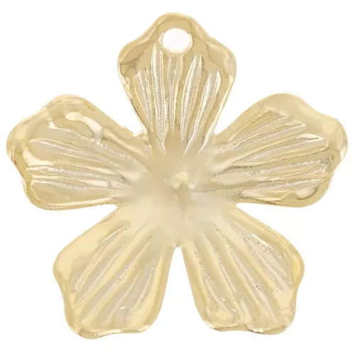 Breloque fleur 16 mm - Doré à l'or fin x1