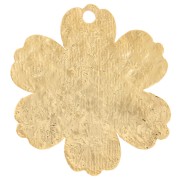 Breloque fleur texturée 19x17.5 mm - Doré à l'or fin x1