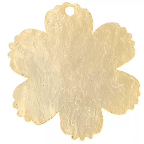 Pendentif fleur texturé 23x21 mm - Doré à l'or fin x1