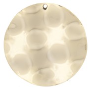 Pendentif rond ondulé 38 mm - Doré à l'or fin x1|raw }}